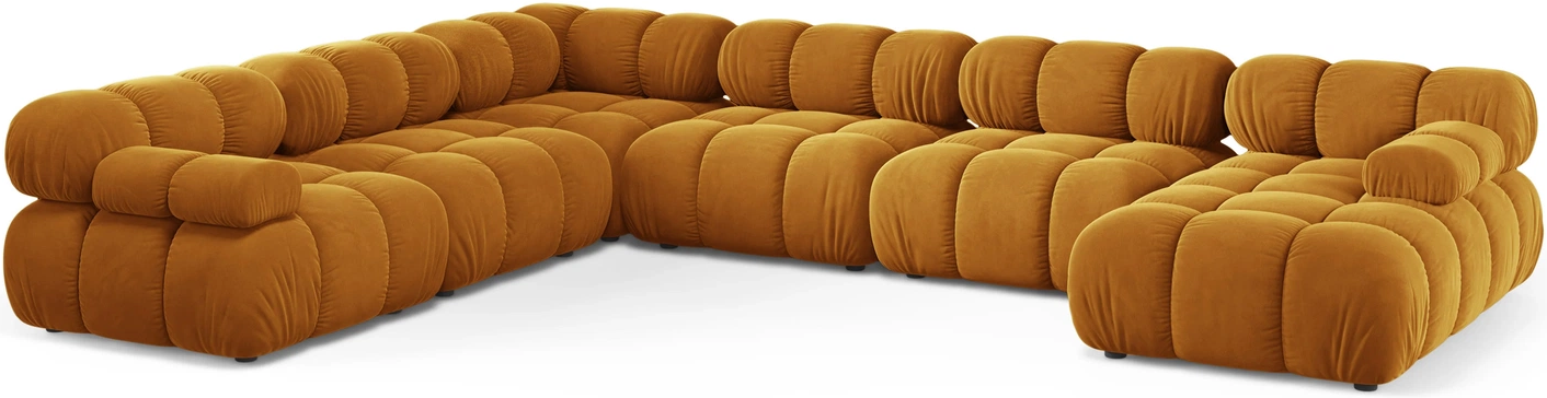 Sofa Venstrevendt Micadoni Bellis Gul Velour Venus 2917 376x282 Plads Til Pers
