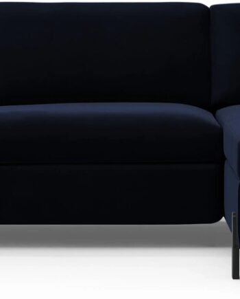 Sovesofa Med Chaiselong Micadoni Gloria Kongeblå Velour Højrevendt B266 D170 Soveplads 140x205 Opbevaring